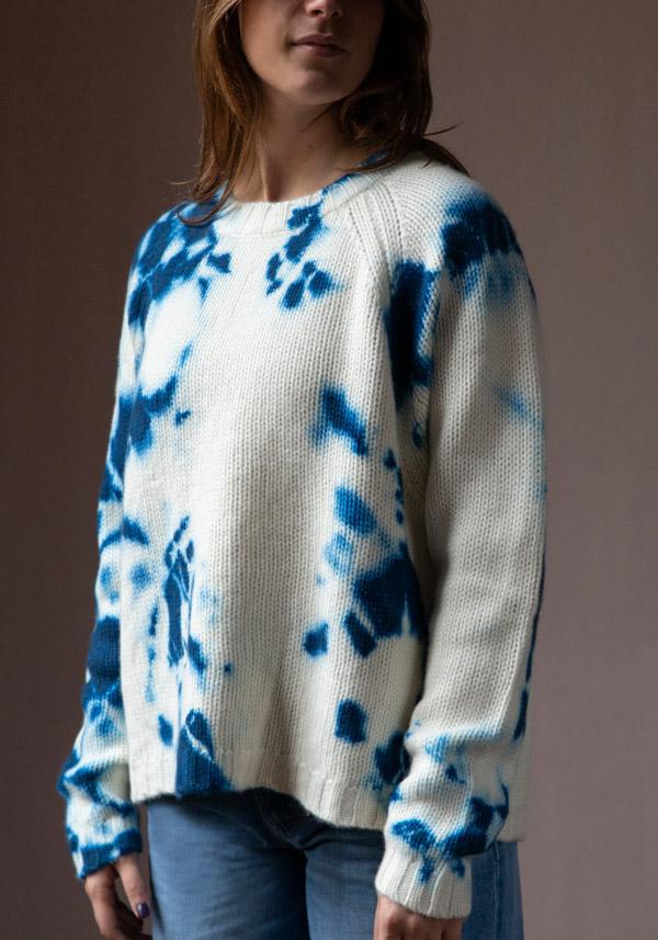 Rose & Lini SUZUSAN CASHMERE “PULL 3083” BLUE & NATURAL Presa