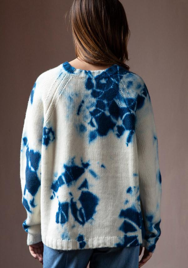 Rose & Lini SUZUSAN CASHMERE “PULL 3083” BLUE & NATURAL Presa