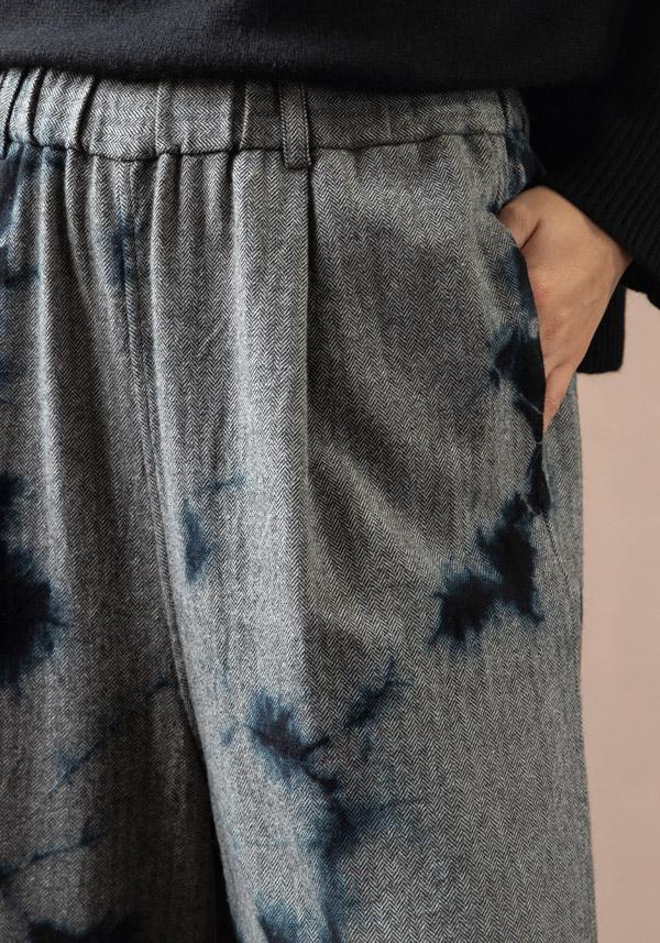Rose & Lini SUZUSAN WOOL & CASHMER “PANTS 5041” BLACK & GREY Sconto