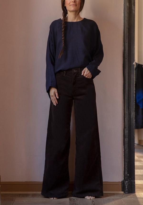 Rose & Lini MOTHER DENIM “THE DITCHER ROLLER ZIP SNEAK” ESPRESSO JEANS Vendita Calda