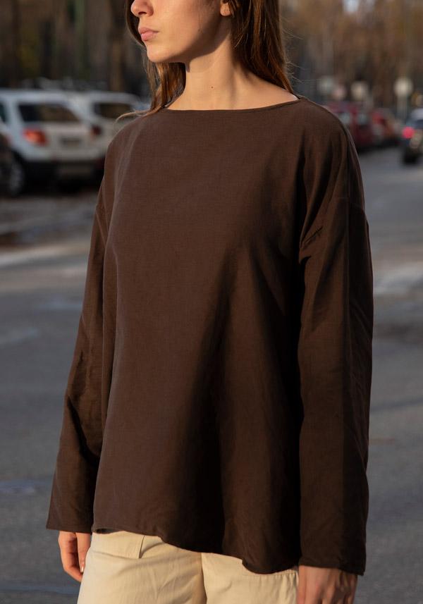 Rose & Lini RISA NAKAMURA COTTON “TOP F” BROWN In Saldo