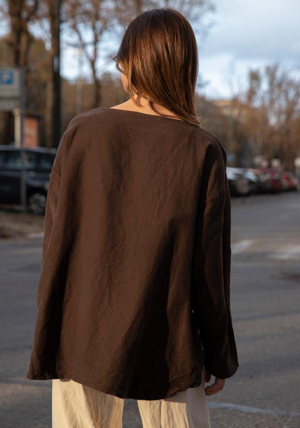 Rose & Lini RISA NAKAMURA COTTON “TOP F” BROWN In Saldo