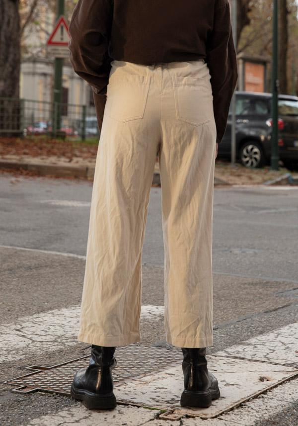 Rose & Lini RISA NAKAMURA COTTON “TROUSERS D” WHITE Nuova