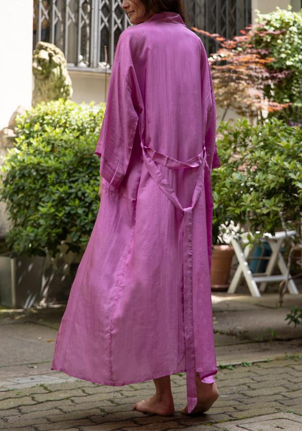 Rose & Lini THE ROSE IBIZA SILK “GOWN KIMONO” HOT PINK Italy