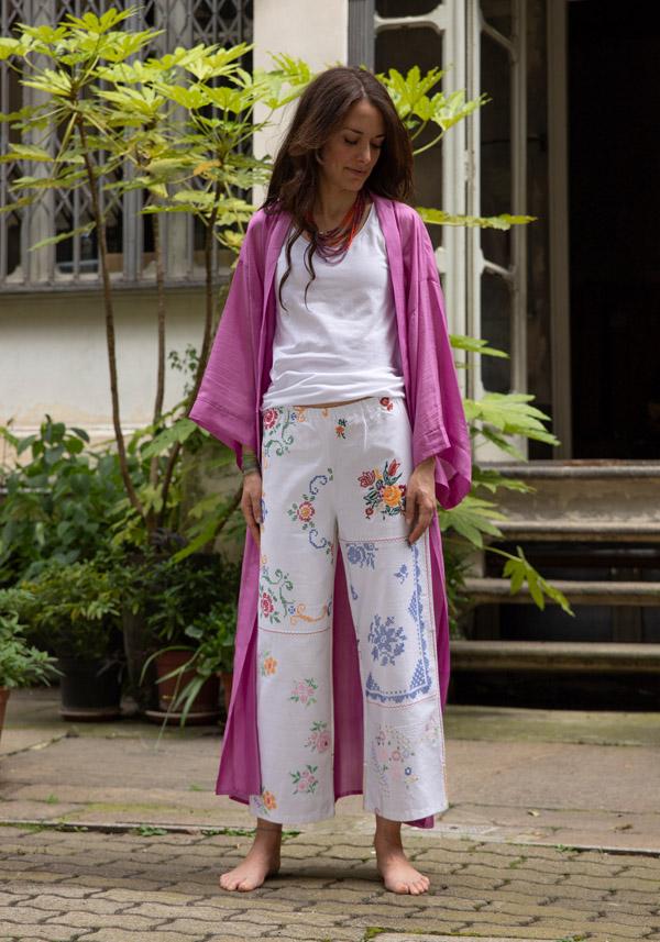 Rose & Lini THE ROSE IBIZA SILK “GOWN KIMONO” HOT PINK Italy