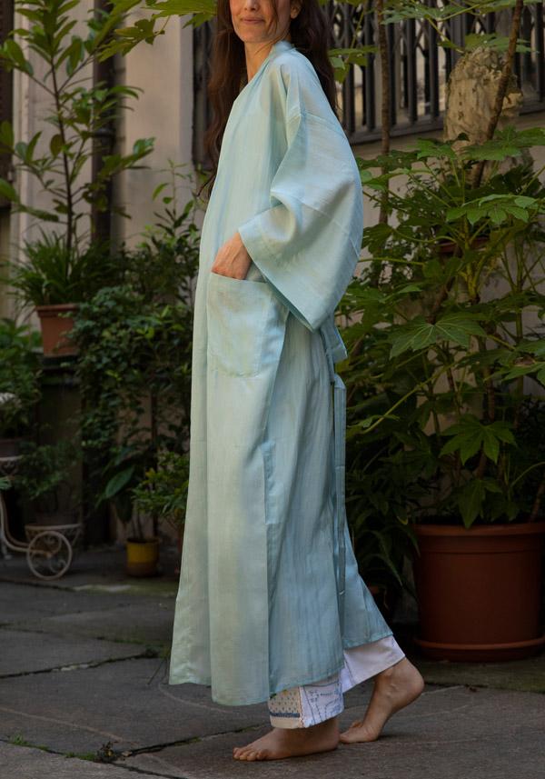 Rose & Lini THE ROSE IBIZA SILK “GOWN KIMONO” SKY 2025