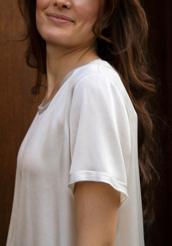 Rose & Lini INBACX SILK “MALI” WHITE SHIRT Nuovo