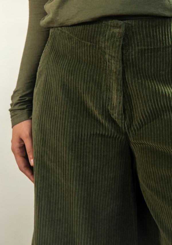 Rose & Lini BARBARA TANI “PANTS 465 V03” CORDUROY MILITARY Vendita