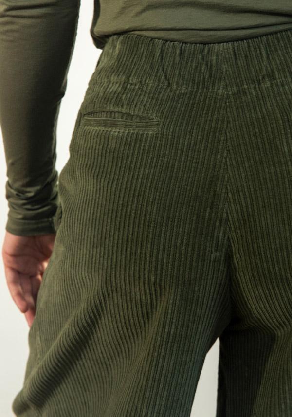 Rose & Lini BARBARA TANI “PANTS 465 V03” CORDUROY MILITARY Vendita