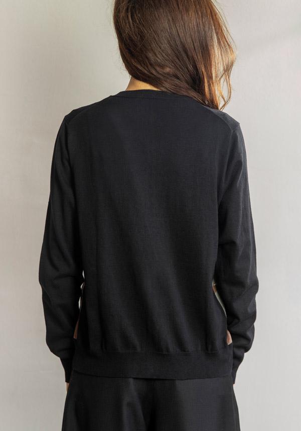 Rose & Lini ANTIPAST COTTON & CASHMERE “CARDIGAN NF104-790” BLACK Spedizione Gratuita