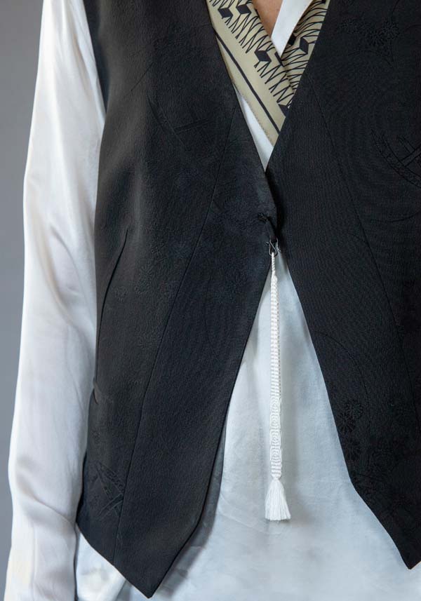 Rose & Lini IBRIGU SILK “GILET 011K” BLACK & WHITE Qualità Garantita
