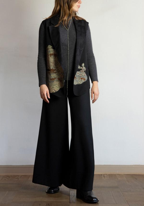 Rose & Lini IBRIGU SILK “GILET 53K” BLACK Negozi Online