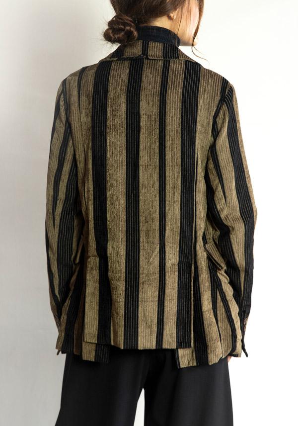 Rose & Lini ALEKSANDR MANAMIS STRIPED “JACKET 1692” BLACK & BROWN Shopping Online
