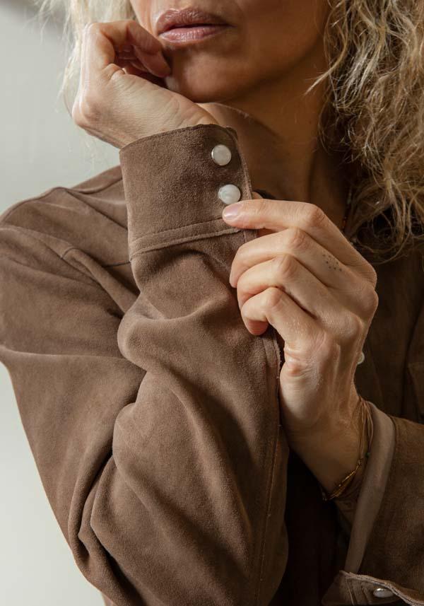 Rose & Lini DAD MILANO SUEDE “WESTERN SHIRT” TAUPE Sottocosto