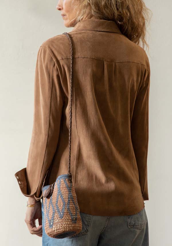 Rose & Lini DAD MILANO SUEDE “WESTERN SHIRT” CARAMEL Novità
