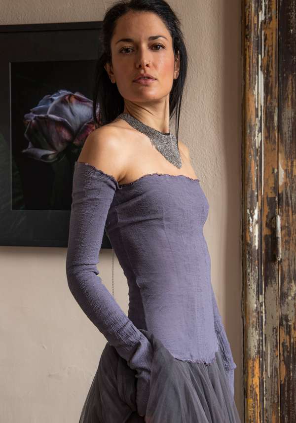 Rose & Lini MARC LE BIHAN “ROBE 21908” LILAC MAXI DRESS Online
