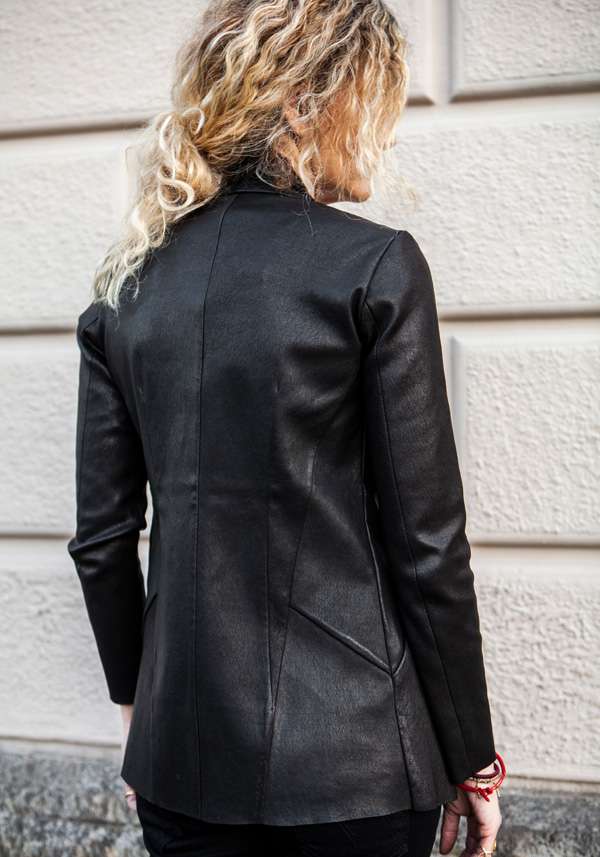 Rose & Lini GIORGIO BRATO BLACK LEATHER JACKET 13070 Outlet