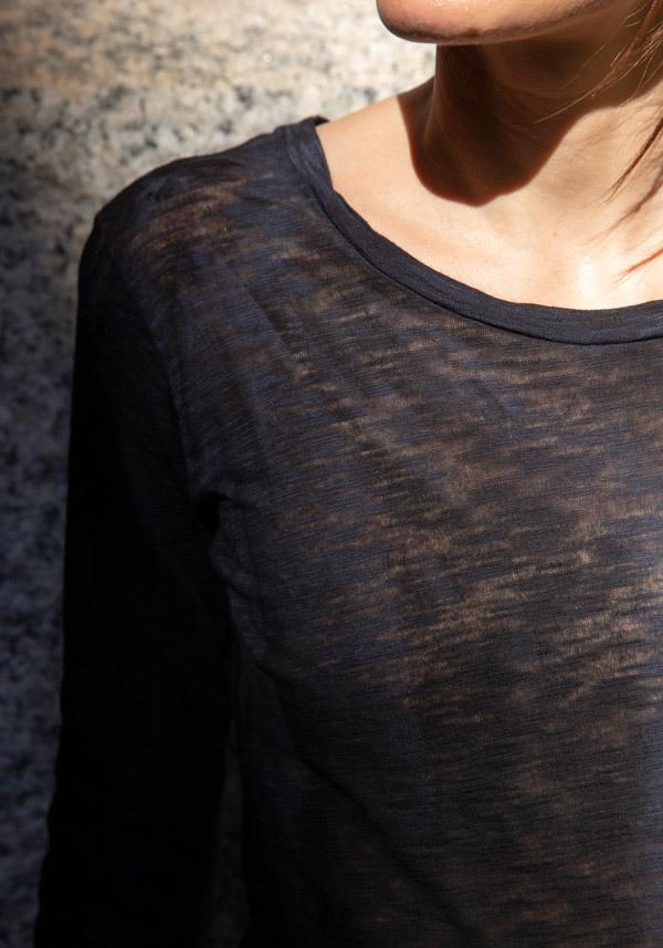 Rose & Lini GILDA MIDANI “NEW ROUND TOP” BLACK Vendita Calda