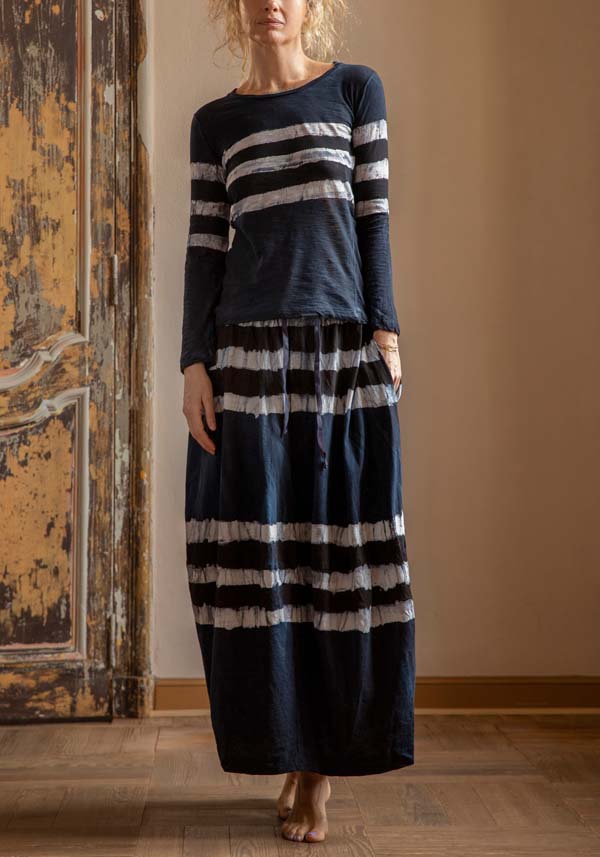 Rose & Lini GILDA MIDANI “Y SKIRT 2515” BLACK & BLUE Moda