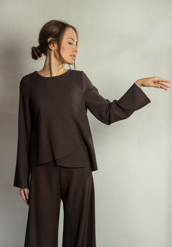 Rose & Lini STEFANO MORTARI WOOL “BLOUSE 5231” BROWN 2025