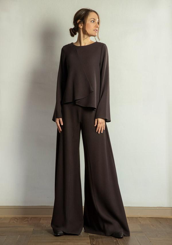 Rose & Lini STEFANO MORTARI WOOL “BLOUSE 5231” BROWN 2025