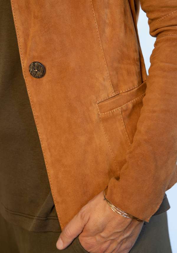 Rose & Lini GIORGIO BRATO CAMEL SUEDE JACKET 9593 Qualità