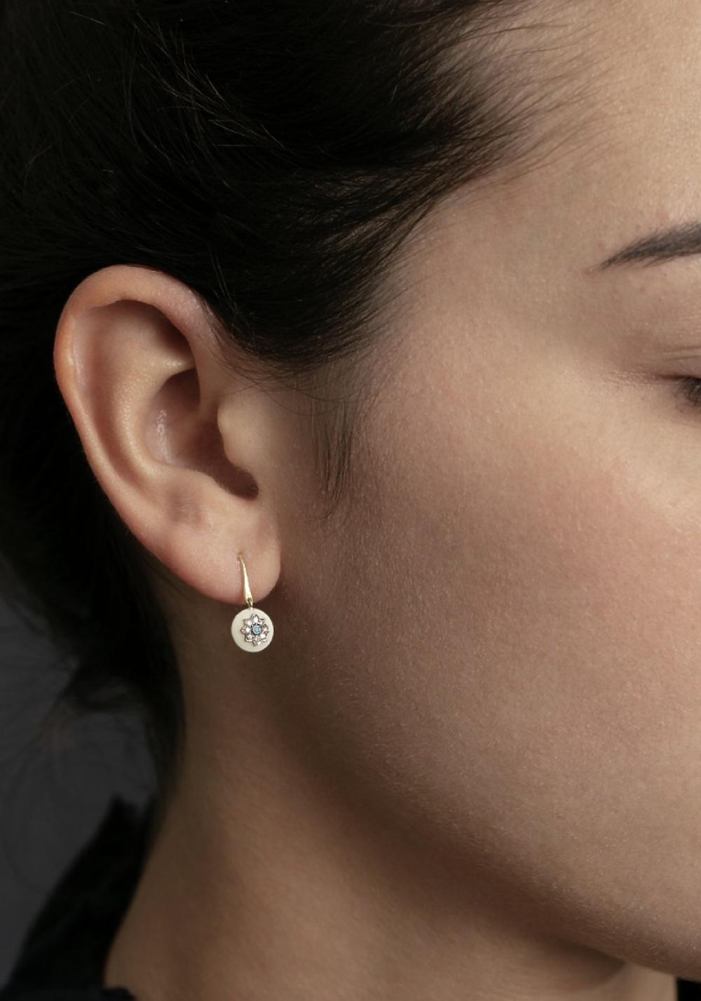 Rose & Lini 5 OCTOBRE “ISA” WHITE EARRINGS Spedizione Gratuita