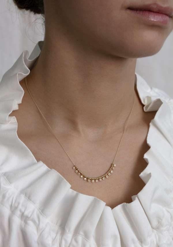 Rose & Lini 5 OCTOBRE “SILOE” GOLD & DIAMONDS NECKLACE Negozi Online