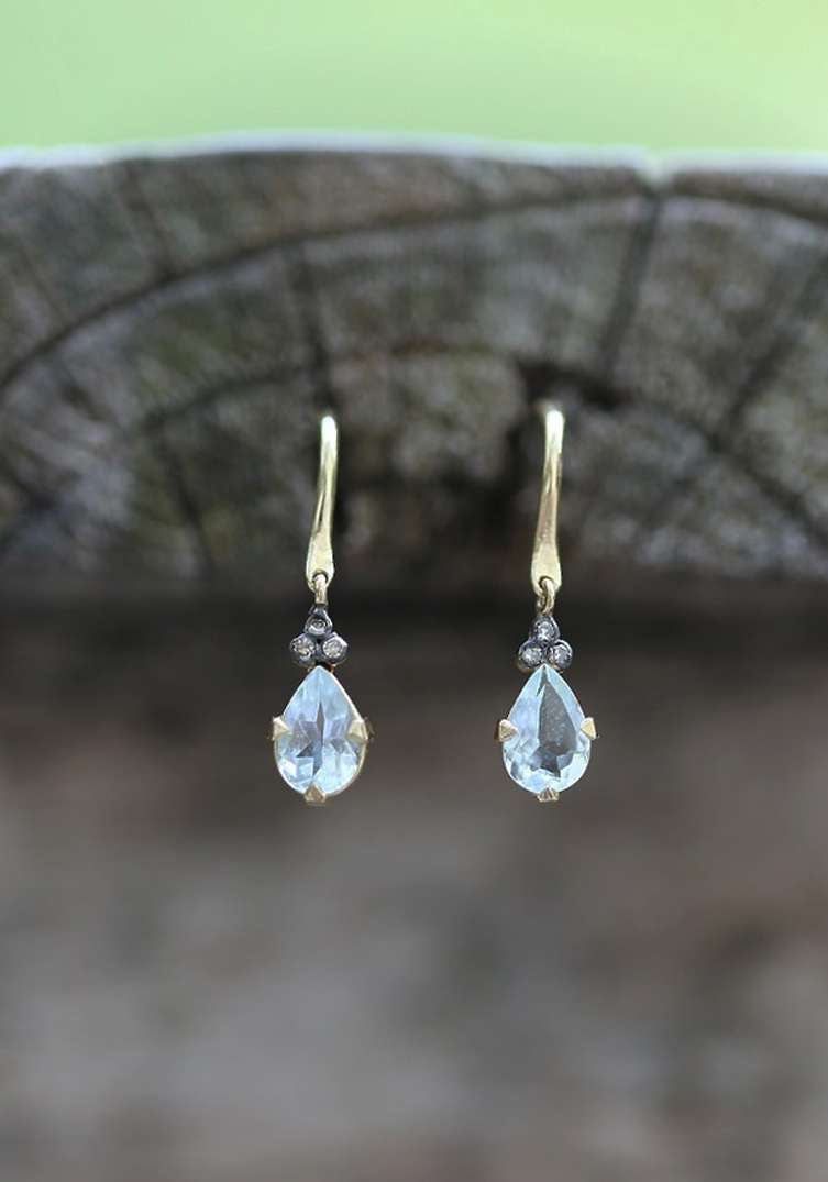 Rose & Lini 5 OCTOBRE “CELIA” AQUAMARINE & DIAMONDS EARRINGS Online