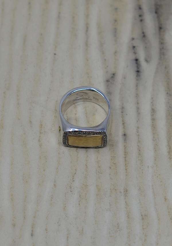 Rose & Lini ROSAMARIA SILVER GOLD & DIAMONDS “NASMA” RING Vendita Calda