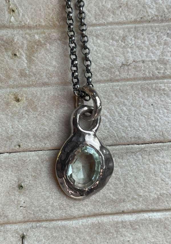 Rose & Lini ROSAMARIA “NHILL” PRASIOLITE PENDANT SILVER NECKLACE In Saldo