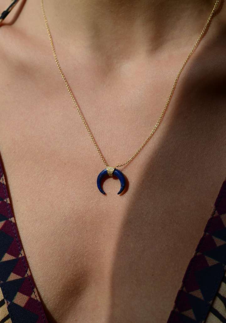 Rose & Lini JACQUIE AICHE BLUE HORN NECKLACE Nuova