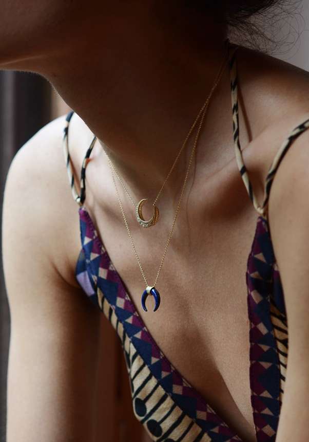 Rose & Lini JACQUIE AICHE BLUE HORN NECKLACE Nuova
