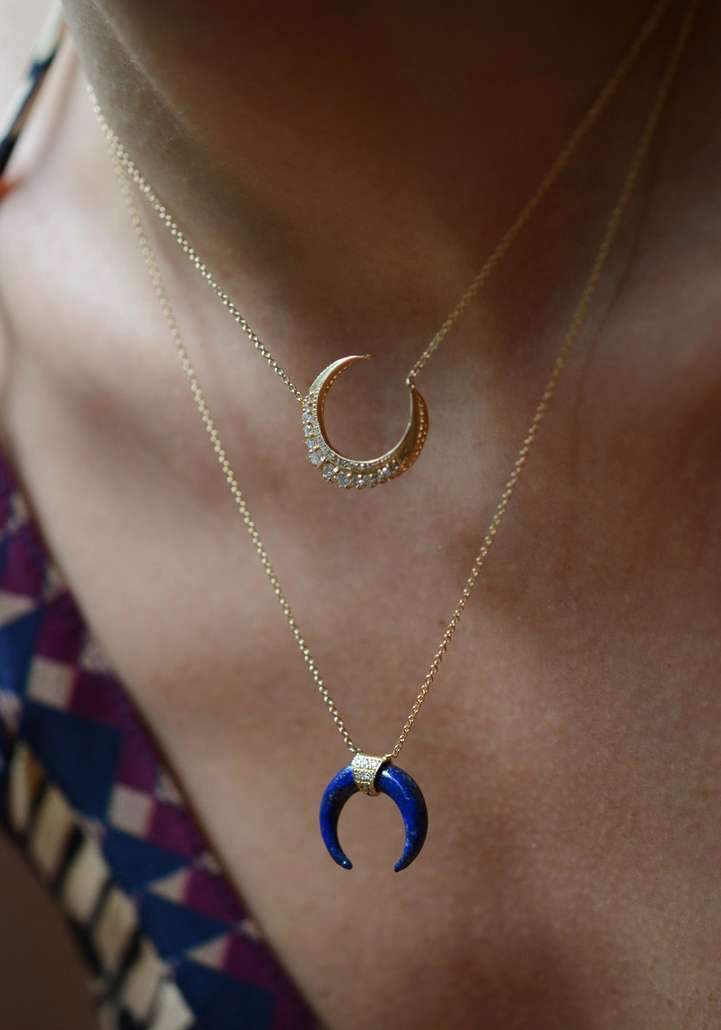 Rose & Lini JACQUIE AICHE BLUE HORN NECKLACE Nuova