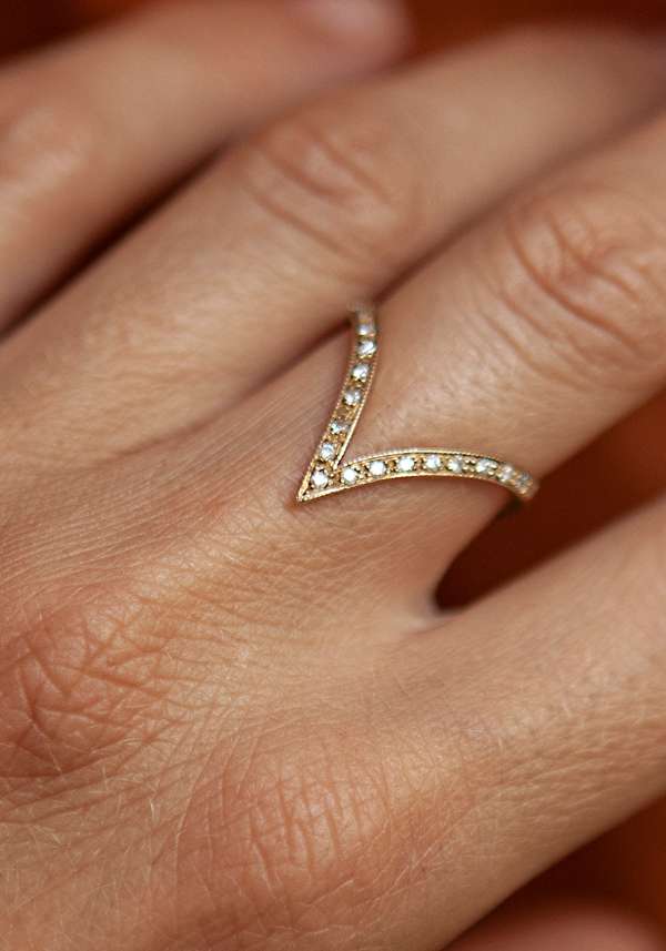 Rose & Lini MAITEA “HEART” GOLD & DIAMONDS RING Moda