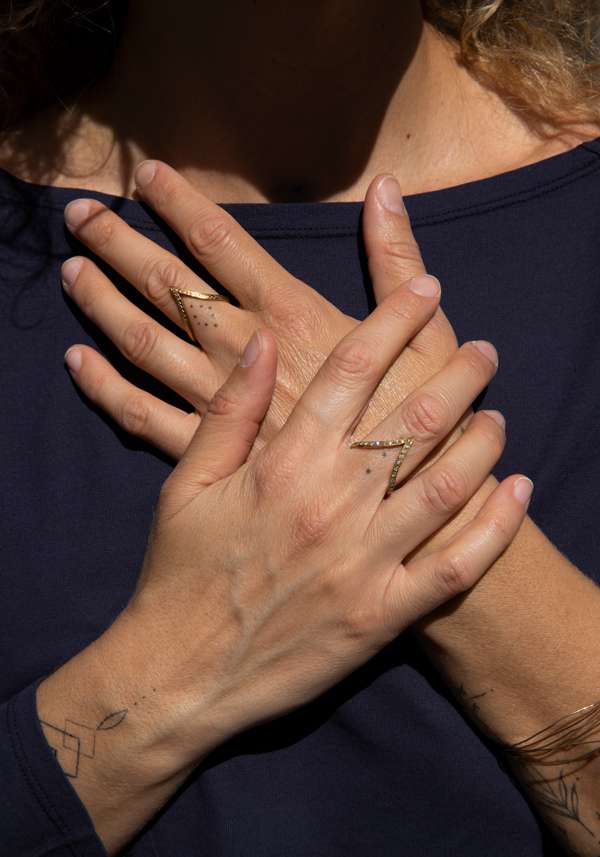 Rose & Lini MAITEA “HEART” GOLD & DIAMONDS RING Moda