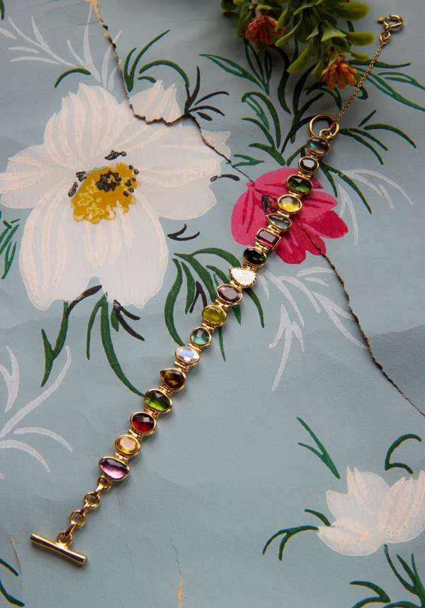Rose & Lini DORETTE GOLD STUDDED “SOUPLE BRACELET” In Linea
