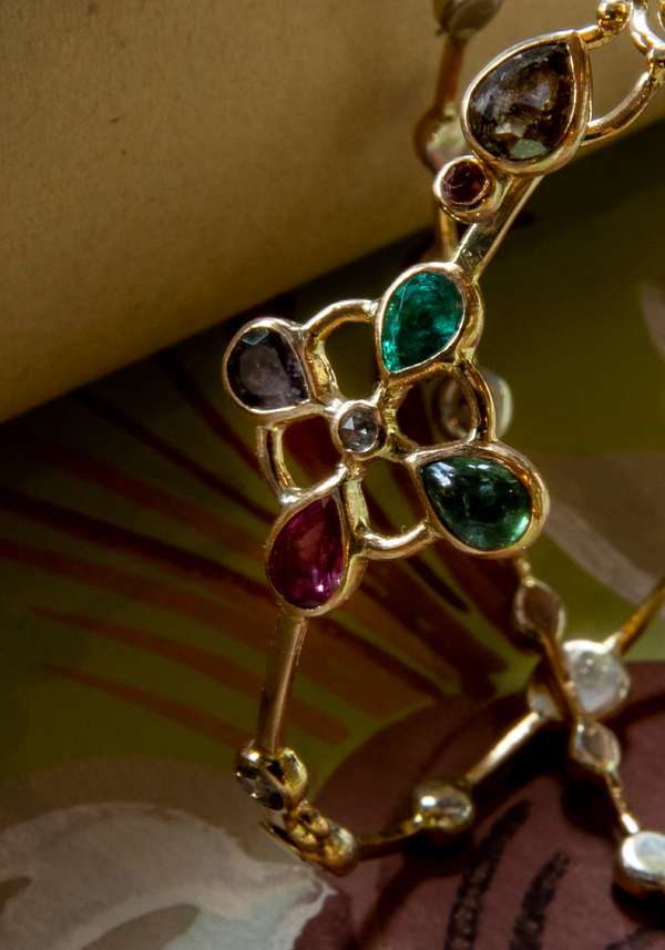 Rose & Lini DORETTE GOLD STUDDED “JARDINAGE BRACELET” #2 Nuovo