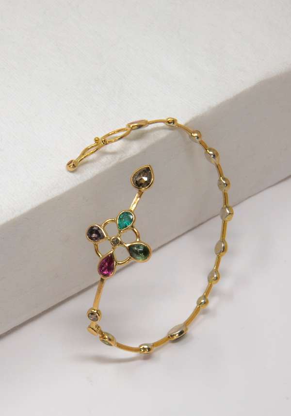 Rose & Lini DORETTE GOLD STUDDED “JARDINAGE BRACELET” #2 Nuovo
