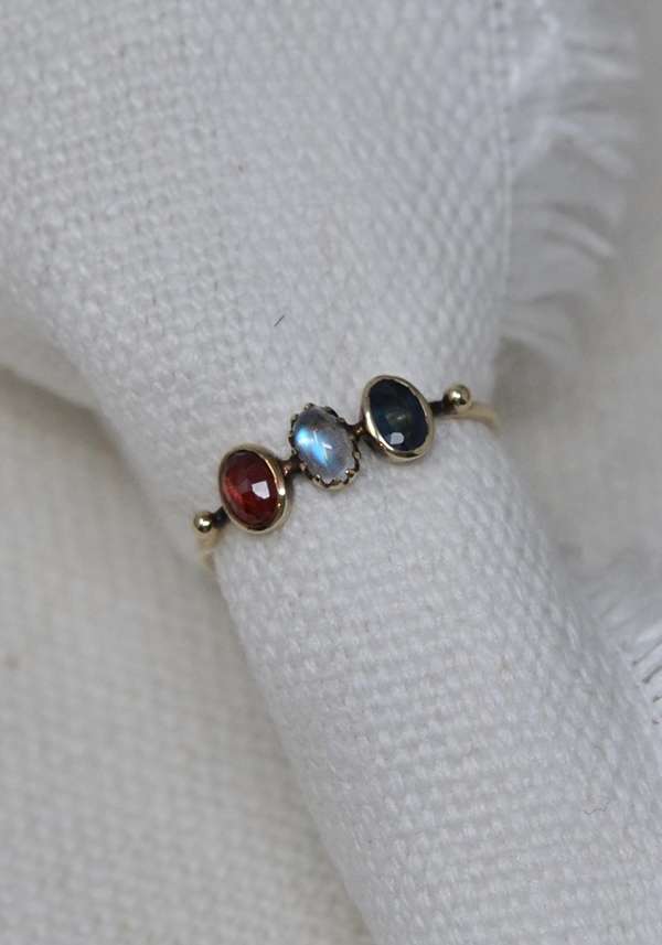 Rose & Lini DORETTE MULTICOLOR SIMPLE BAGUE GOLD RING Spedizione Gratuita