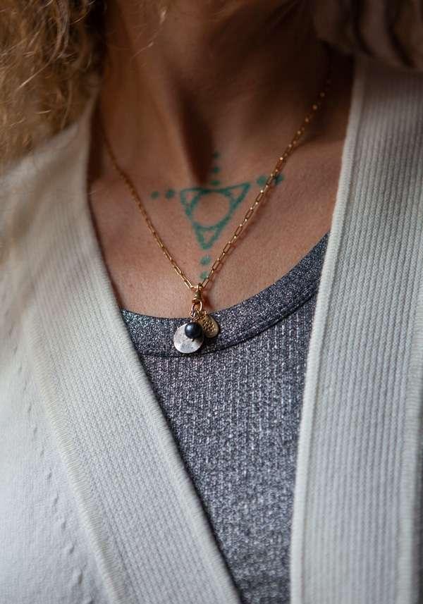 Rose & Lini 5 OCTOBRE “HOLLY D” GOLD & SILVER NECKLACE Soddisfazione Garantita