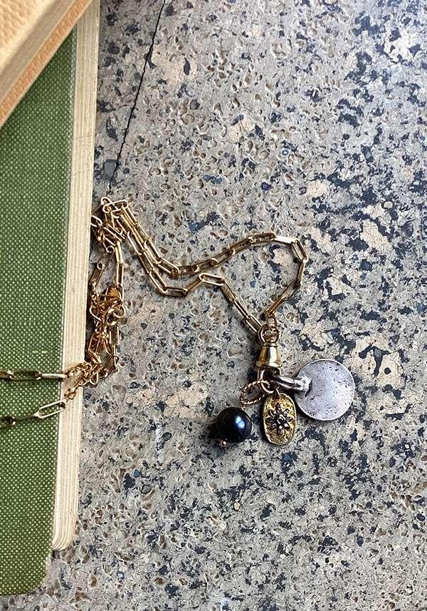 Rose & Lini 5 OCTOBRE “HOLLY D” GOLD & SILVER NECKLACE Soddisfazione Garantita