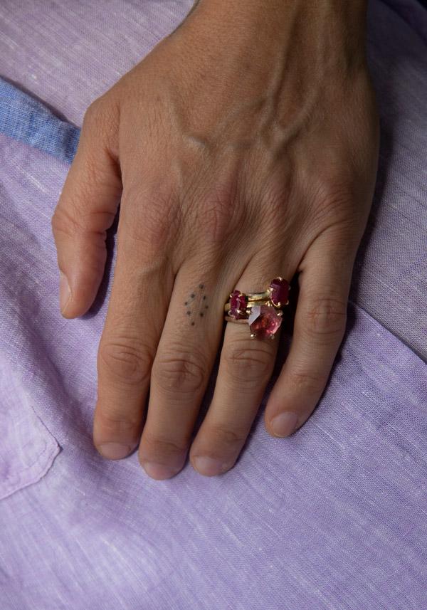Rose & Lini VARIANCE OBJECTS “PINK TOURMALINE MEDIUM STONE” GOLD RING || Size 52 Sconto