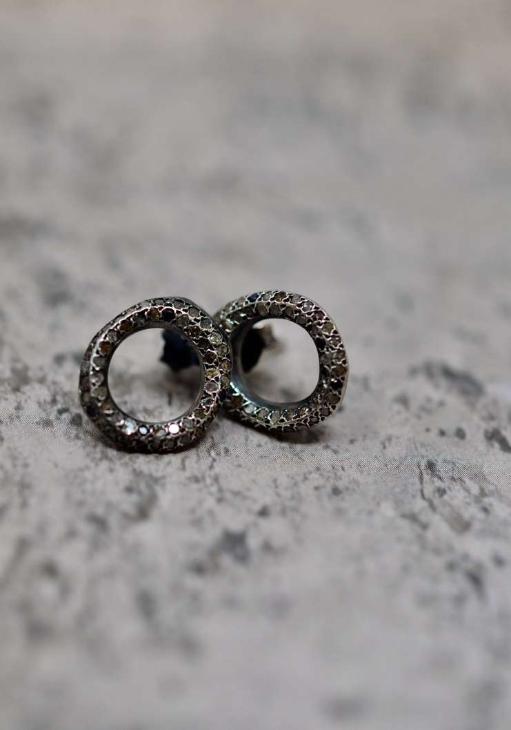 Rose & Lini ROSAMARIA “ATOLL” ROUND SILVER EARRINGS In Saldo