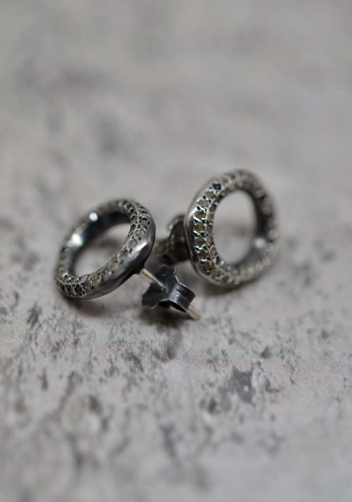 Rose & Lini ROSAMARIA “ATOLL” ROUND SILVER EARRINGS In Saldo