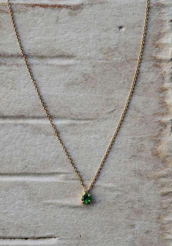 Rose & Lini 5 OCTOBRE “LEWIS” EMERALD NECKLACE Nuovo