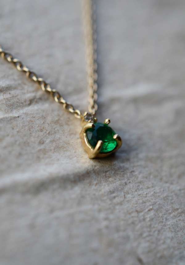 Rose & Lini 5 OCTOBRE “LEWIS” EMERALD NECKLACE Nuovo