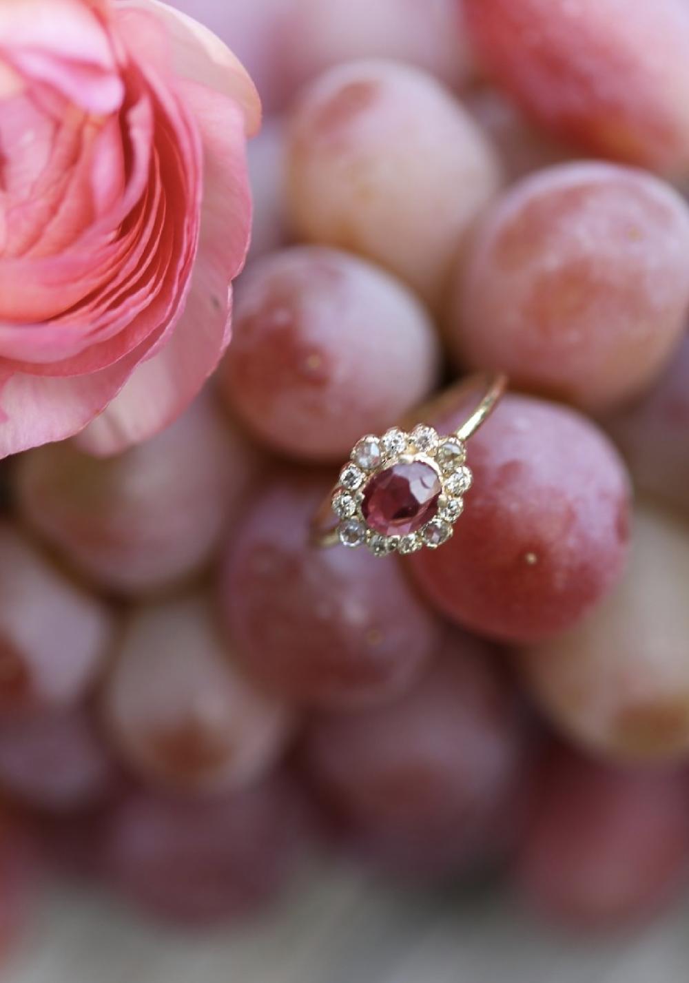 Rose & Lini 5 OCTOBRE “MALLORY” GOLD & PINK SPINEL RING Vendita