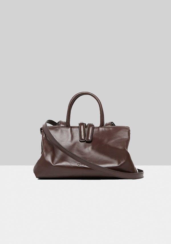 Rose & Lini MARSÈLL “MINI ORIZZONTE” MORO BROWN LEATHER BAG Latest fashion