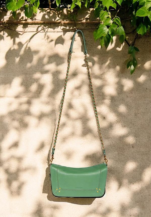 Rose & Lini JÉRÔME DREYFUSS “BOBI S” CELADON GREEN LEATHER BAG Online Outlet